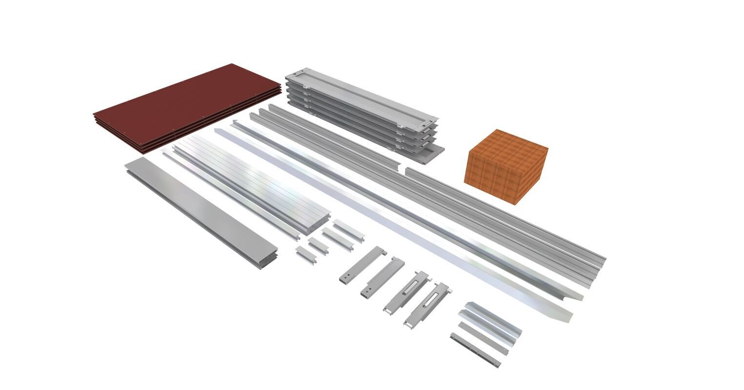 komponenty aluminiowe i drewniane do skrzyni samochodowej