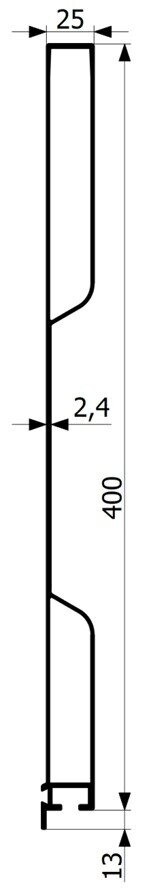 Profil burty 400 mm wymiary przekrój techniczny elementu