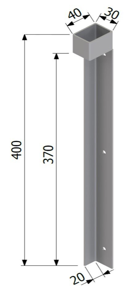 profil kątownika zamkniętego 400 mm lewy ocynkowany element